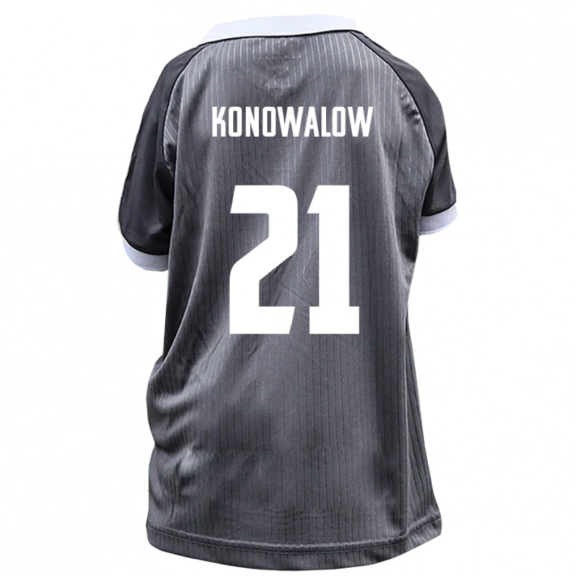 Danxen Donna Maglia Stefan Konowalow #21 Grigio Bianco Kit Gara Away 2025/26 Maglietta