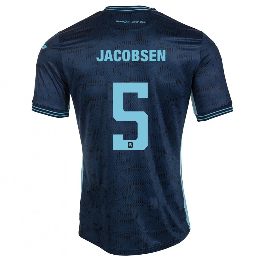 Danxen Donna Maglia Thore Jacobsen #5 Blu Royal Kit Gara Away 2025/26 Maglietta