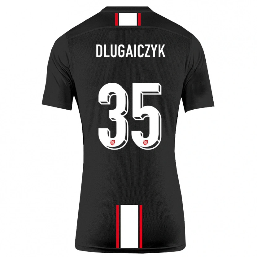 Danxen Donna Maglia Alexander Dlugaiczyk #35 Nero Bianco Kit Gara Away 2025/26 Maglietta
