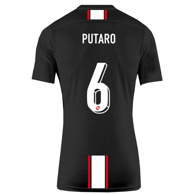 Danxen Donna Maglia Luca Putaro #6 Nero Bianco Kit Gara Away 2025/26 Maglietta