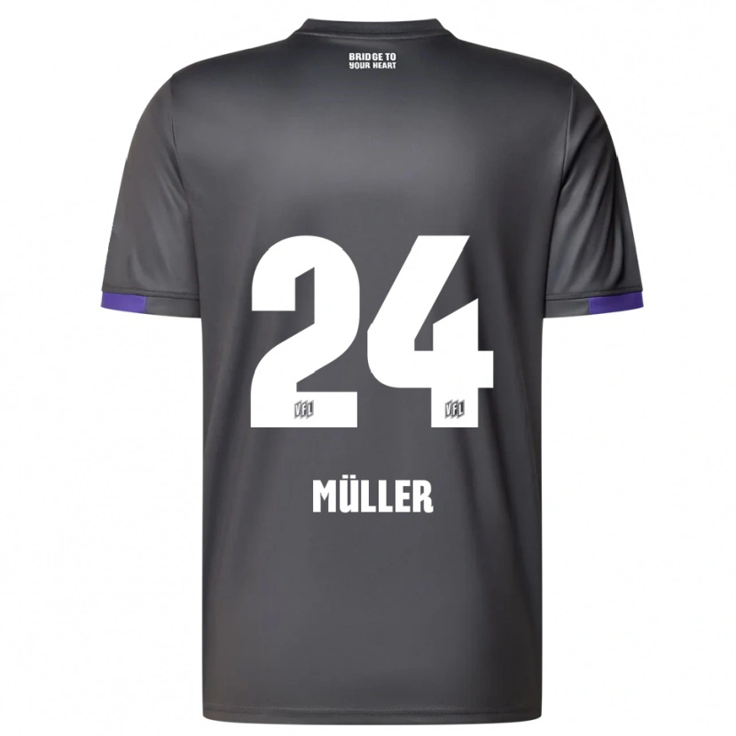 Danxen Donna Maglia Jannik Müller #24 Grigio Viola Kit Gara Away 2025/26 Maglietta