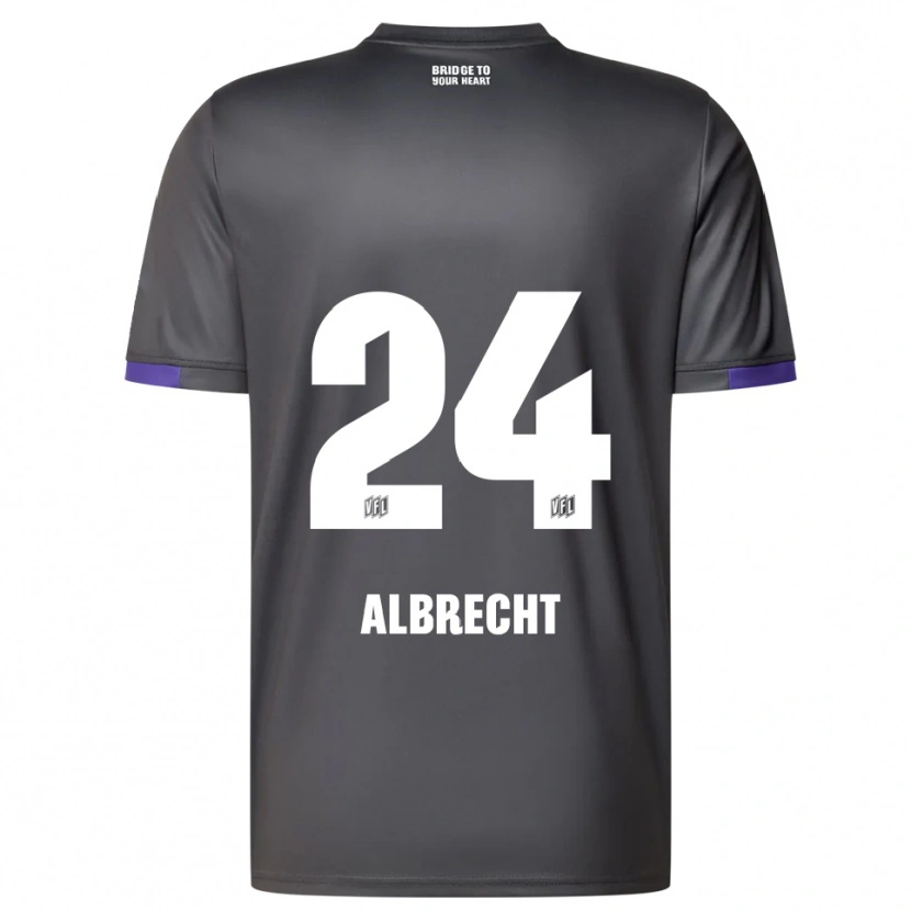 Danxen Donna Maglia Fabian Albrecht #24 Grigio Viola Kit Gara Away 2025/26 Maglietta