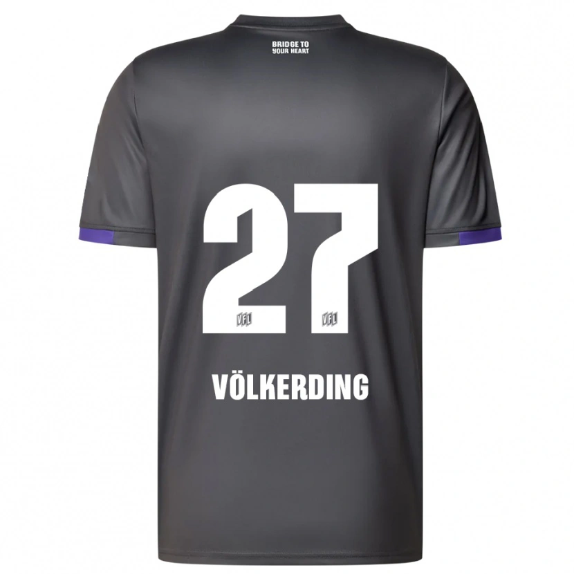 Danxen Donna Maglia Jakob Völkerding #27 Grigio Viola Kit Gara Away 2025/26 Maglietta