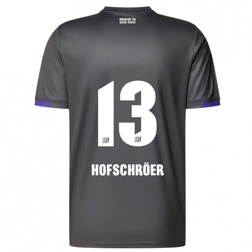 Danxen Donna Maglia Joris Hofschröer #13 Grigio Viola Kit Gara Away 2025/26 Maglietta
