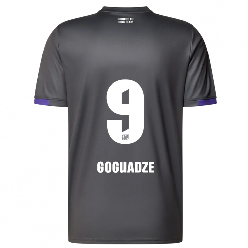 Danxen Donna Maglia Nikky Goguadze #9 Grigio Viola Kit Gara Away 2025/26 Maglietta
