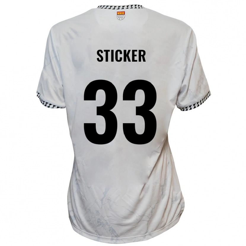 Danxen Donna Maglia Jonah Sticker #33 Bianco Nero Kit Gara Away 2025/26 Maglietta