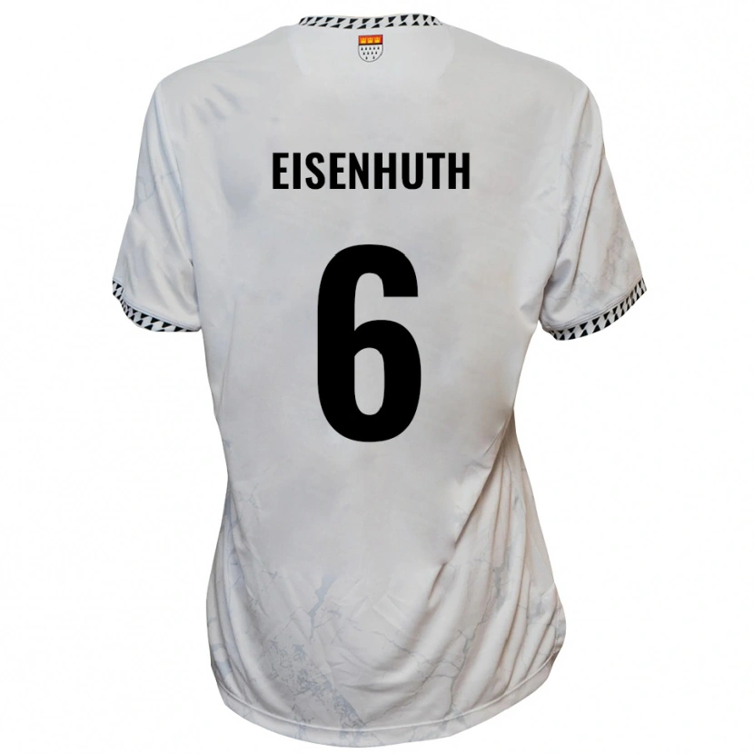 Danxen Donna Maglia Tobias Eisenhuth #6 Bianco Nero Kit Gara Away 2025/26 Maglietta