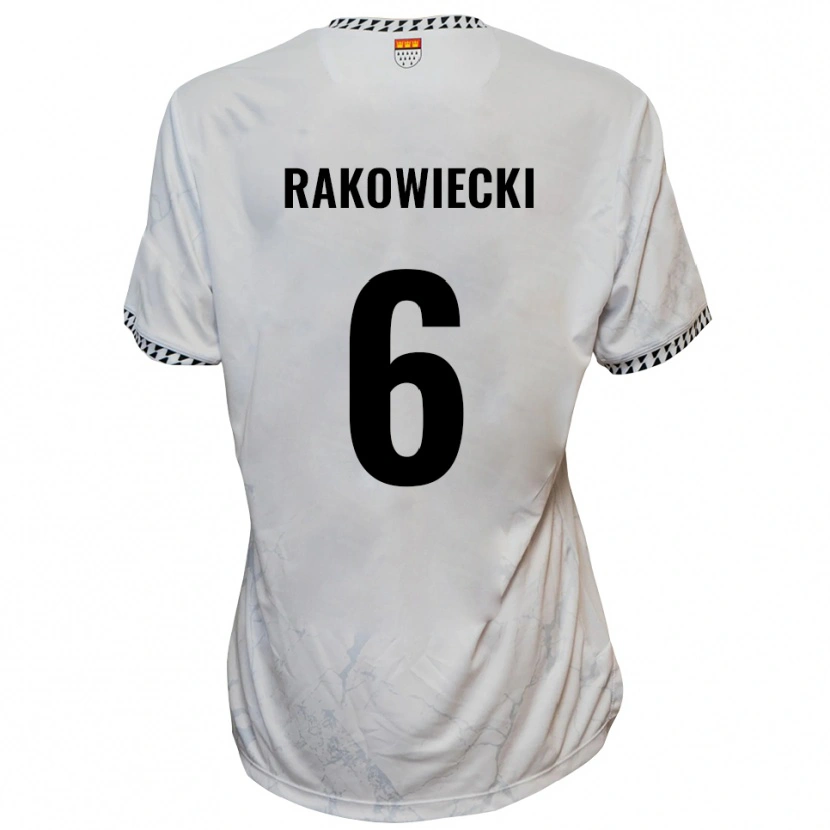 Danxen Donna Maglia Keny Rakowiecki #6 Bianco Nero Kit Gara Away 2025/26 Maglietta
