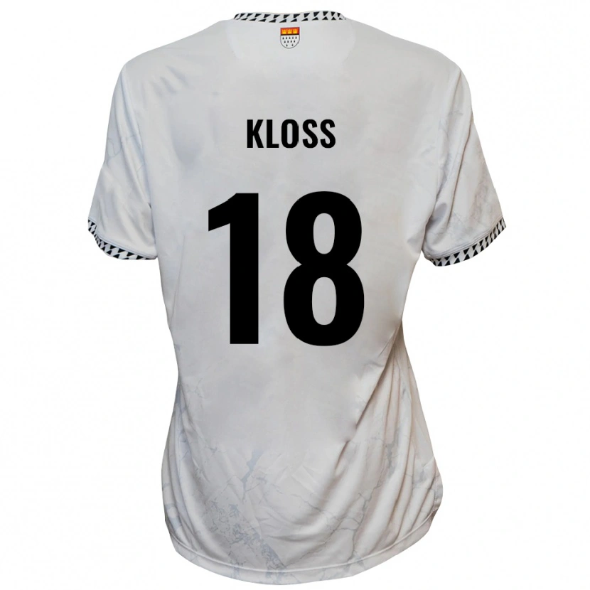 Danxen Donna Maglia Tim Kloss #18 Bianco Nero Kit Gara Away 2025/26 Maglietta