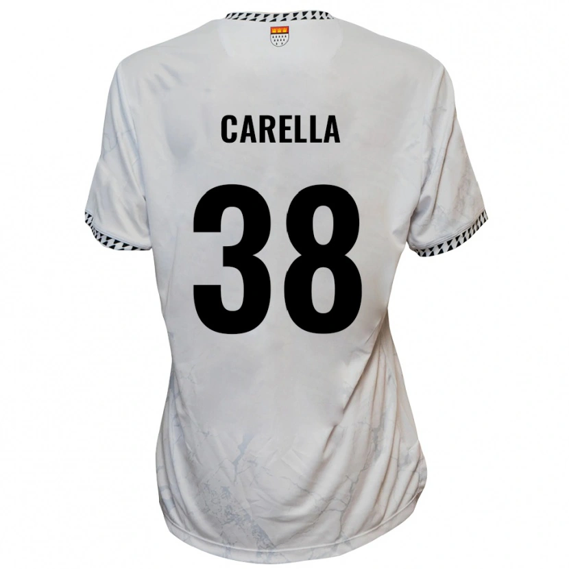 Danxen Donna Maglia Samuele Carella #38 Bianco Nero Kit Gara Away 2025/26 Maglietta