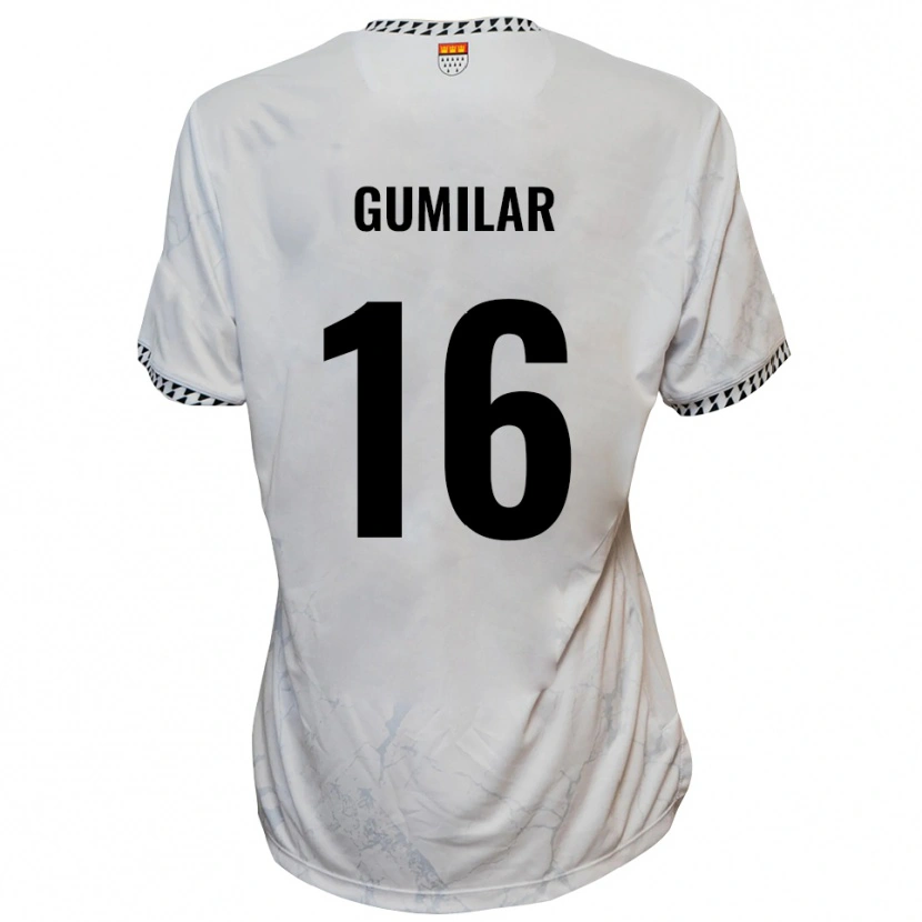 Danxen Donna Maglia Jonas Gumilar #16 Bianco Nero Kit Gara Away 2025/26 Maglietta