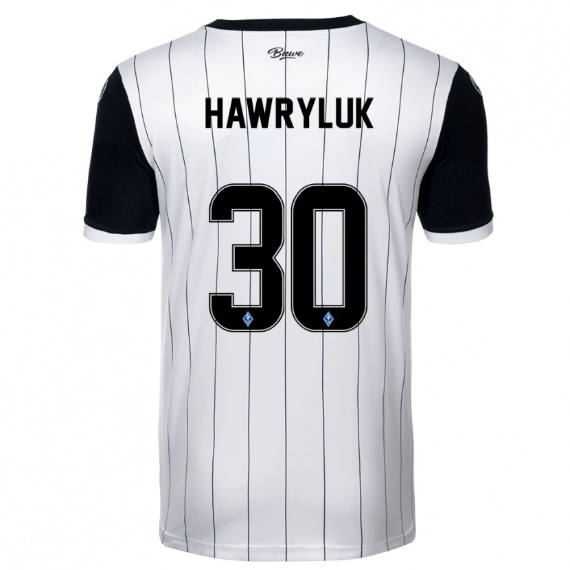 Danxen Donna Maglia Lucien Hawryluk #30 Bianco Nero Kit Gara Away 2025/26 Maglietta