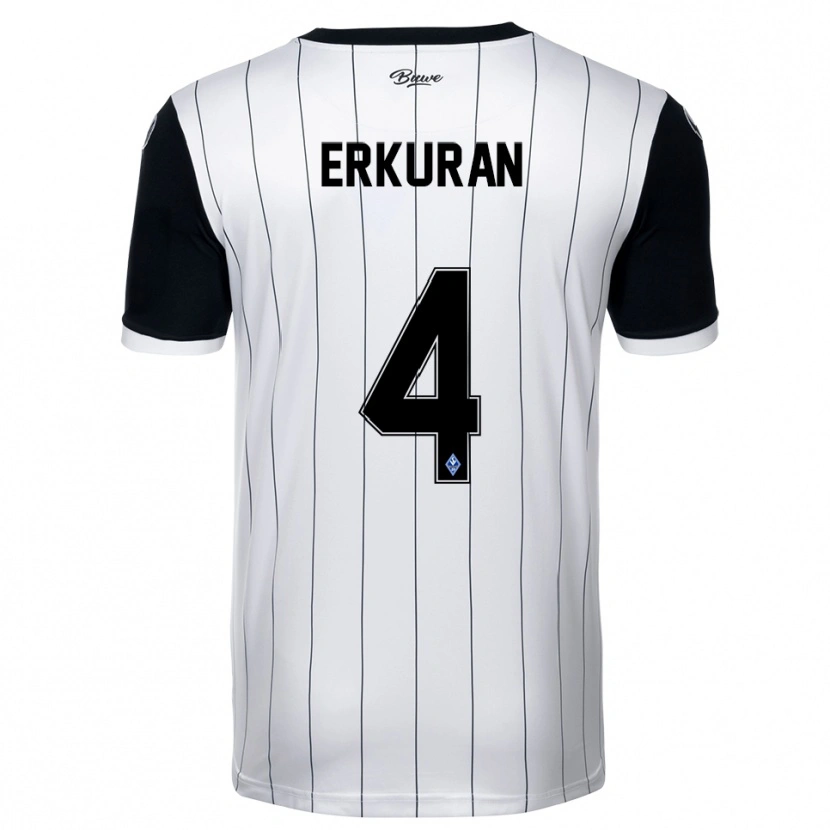 Danxen Donna Maglia Emirhan Erkuran #4 Bianco Nero Kit Gara Away 2025/26 Maglietta