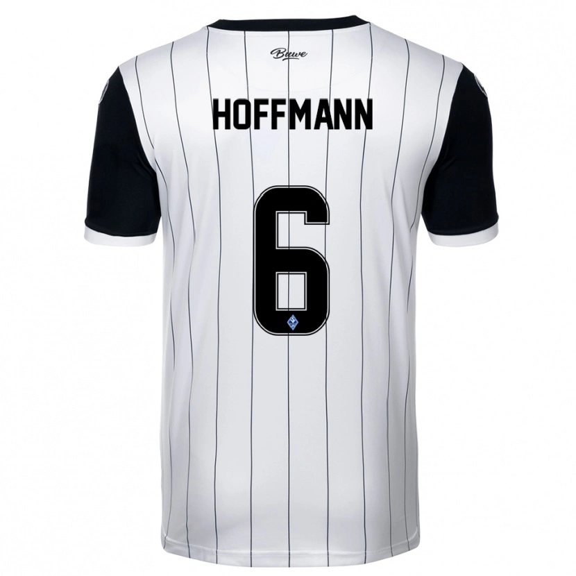 Danxen Donna Maglia Niklas Hoffmann #6 Bianco Nero Kit Gara Away 2025/26 Maglietta