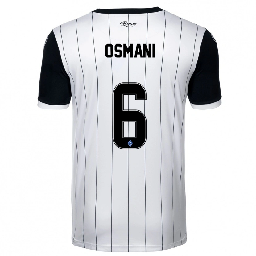 Danxen Donna Maglia Samir Osmani #6 Bianco Nero Kit Gara Away 2025/26 Maglietta