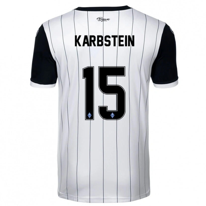 Danxen Donna Maglia Malte Karbstein #15 Bianco Nero Kit Gara Away 2025/26 Maglietta