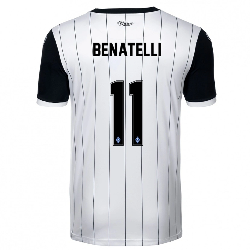 Danxen Donna Maglia Rico Benatelli #11 Bianco Nero Kit Gara Away 2025/26 Maglietta