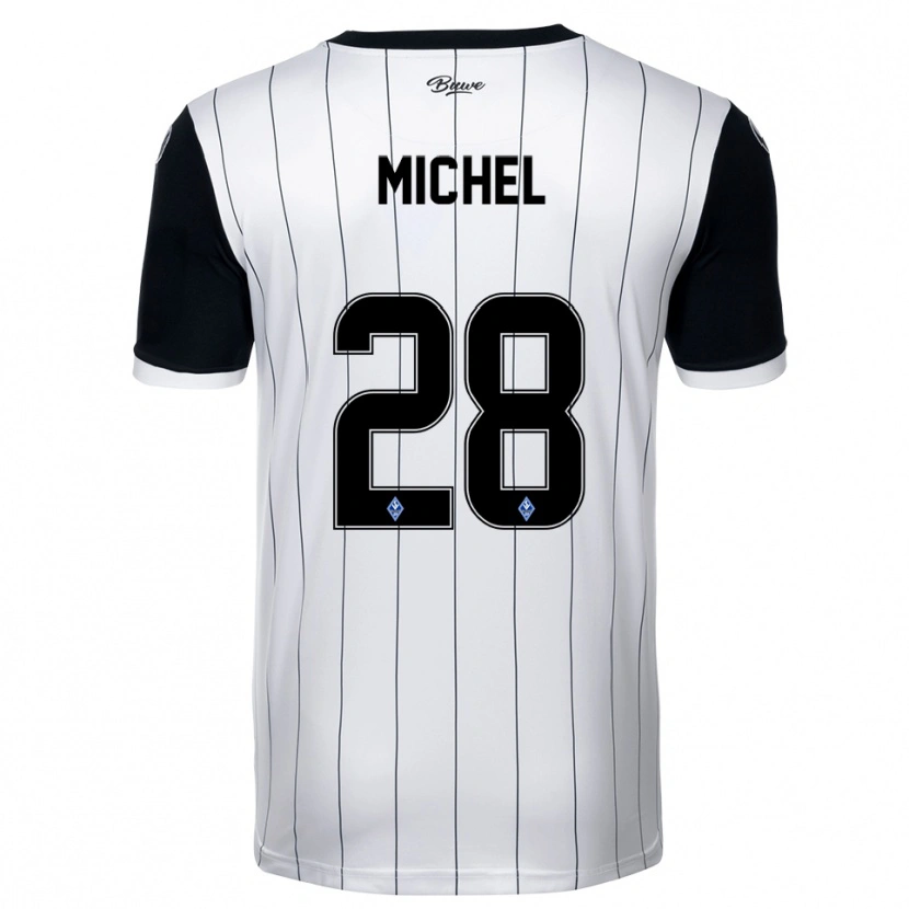 Danxen Donna Maglia Diego Michel #28 Bianco Nero Kit Gara Away 2025/26 Maglietta