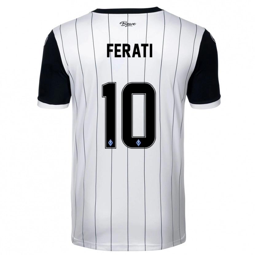 Danxen Donna Maglia Arianit Ferati #10 Bianco Nero Kit Gara Away 2025/26 Maglietta
