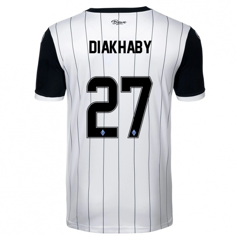 Danxen Donna Maglia Adama Diakhaby #27 Bianco Nero Kit Gara Away 2025/26 Maglietta