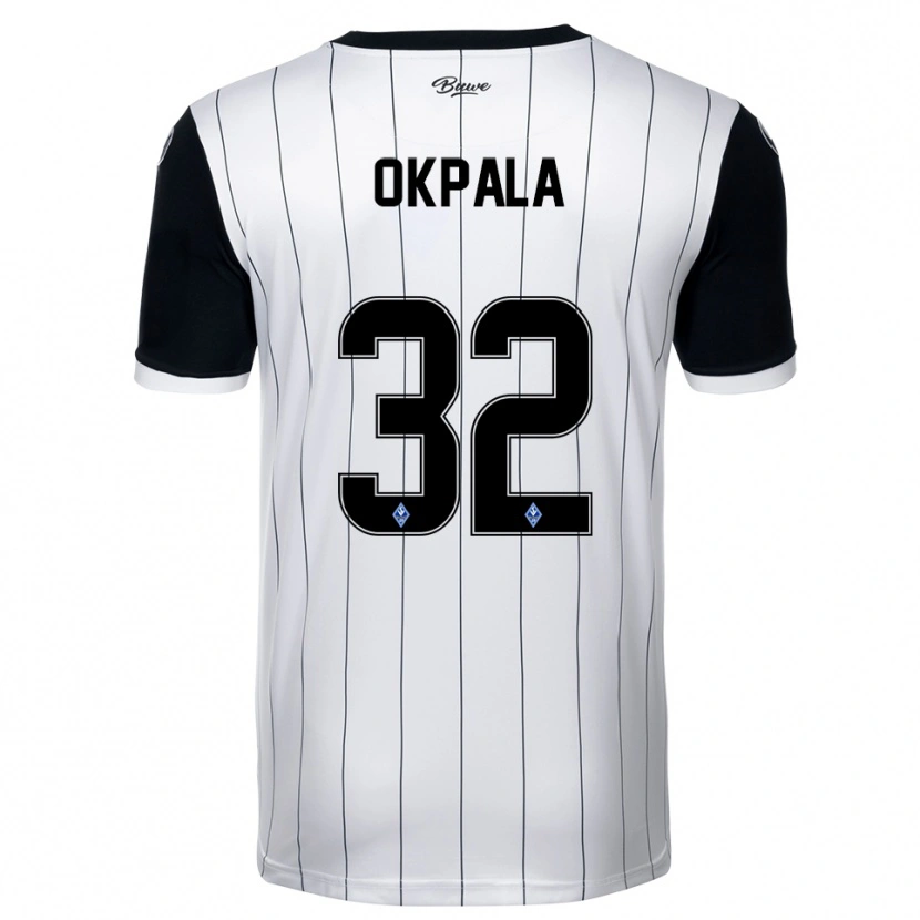 Danxen Donna Maglia Kennedy Okpala #32 Bianco Nero Kit Gara Away 2025/26 Maglietta