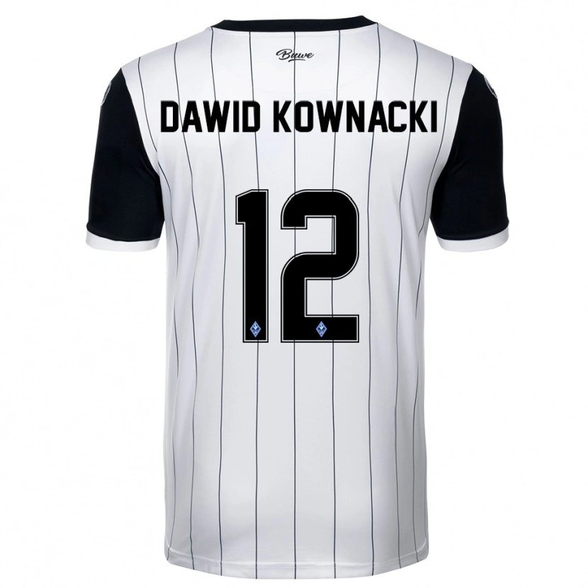 Danxen Donna Maglia Jakub Dawid Kownacki #12 Bianco Nero Kit Gara Away 2025/26 Maglietta