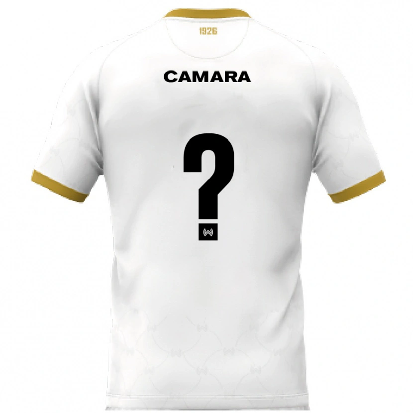 Danxen Donna Maglia Yaya Camara #0 Bianco Oro Kit Gara Away 2025/26 Maglietta