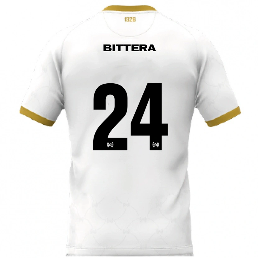 Danxen Donna Maglia Buda Bittera #24 Bianco Oro Kit Gara Away 2025/26 Maglietta