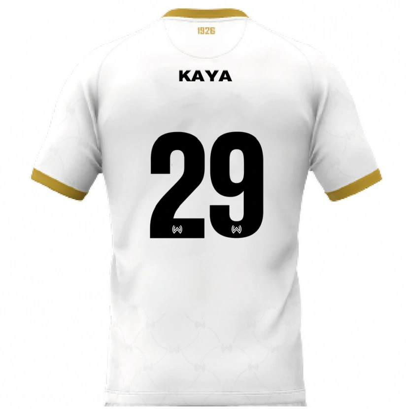 Danxen Donna Maglia Fatih Kaya #29 Bianco Oro Kit Gara Away 2025/26 Maglietta