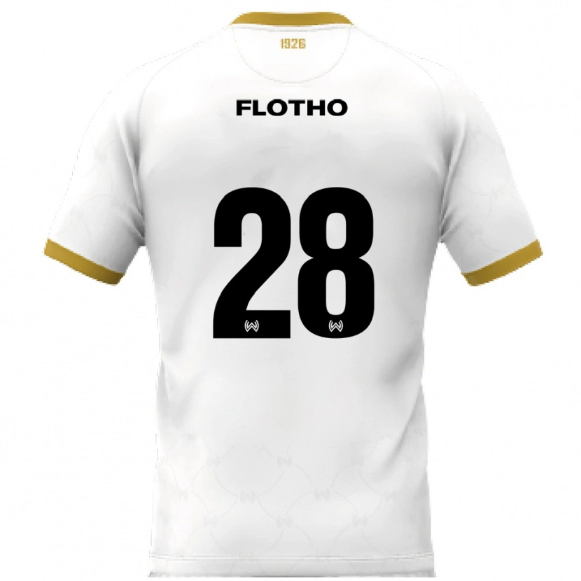 Danxen Donna Maglia Moritz Flotho #28 Bianco Oro Kit Gara Away 2025/26 Maglietta