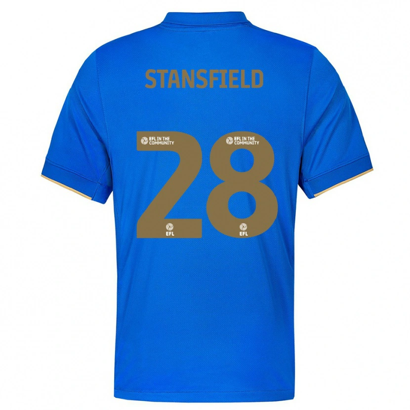Danxen Bambino Maglia Jay Stansfield #28 Blu Oro Kit Gara Home 2025/26 Maglietta