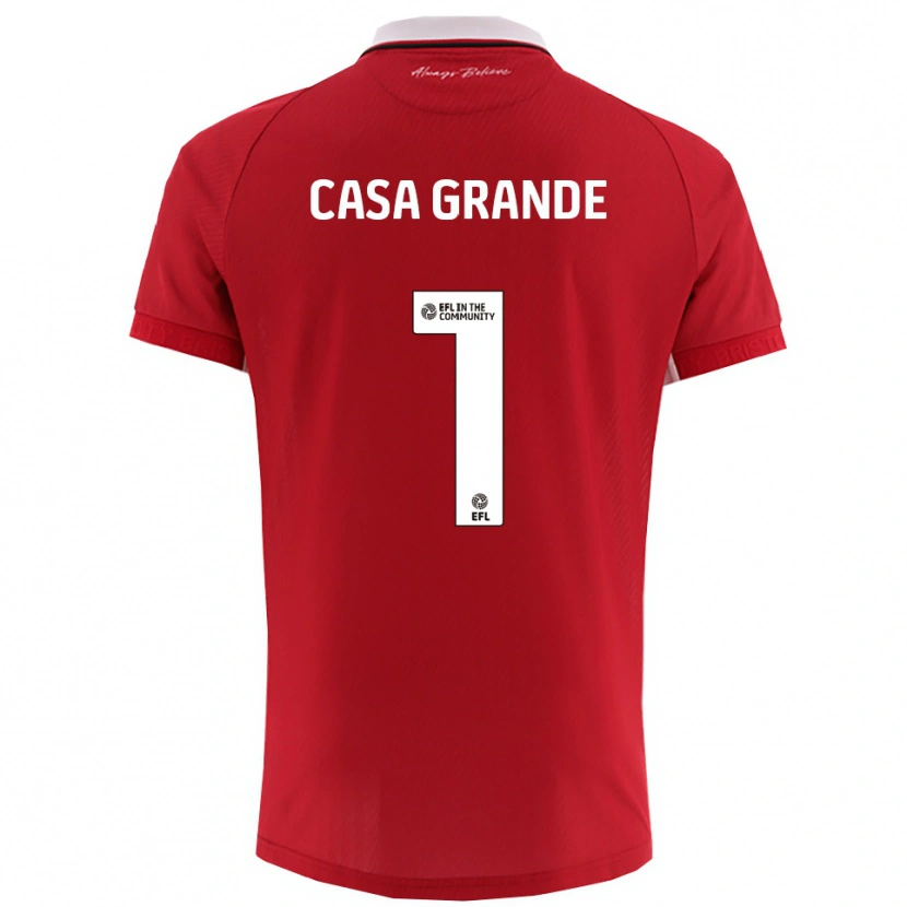 Danxen Bambino Maglia Josey Casa-Grande #1 Rosso Bianco Kit Gara Home 2025/26 Maglietta