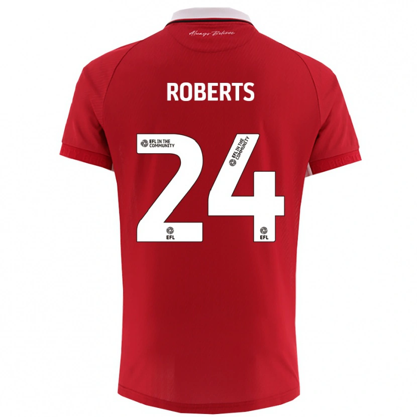 Danxen Bambino Maglia Haydon Roberts #24 Rosso Bianco Kit Gara Home 2025/26 Maglietta