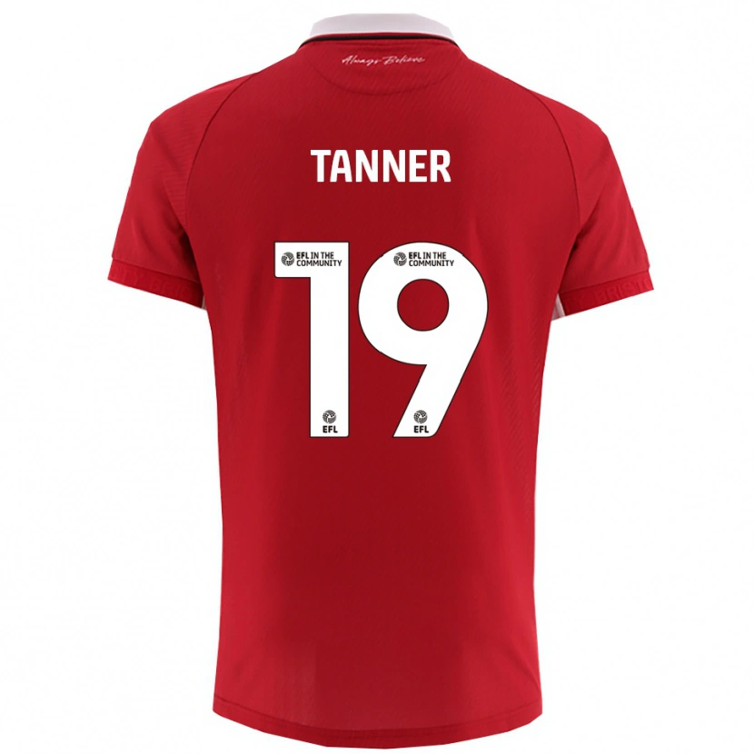 Danxen Bambino Maglia George Tanner #19 Rosso Bianco Kit Gara Home 2025/26 Maglietta