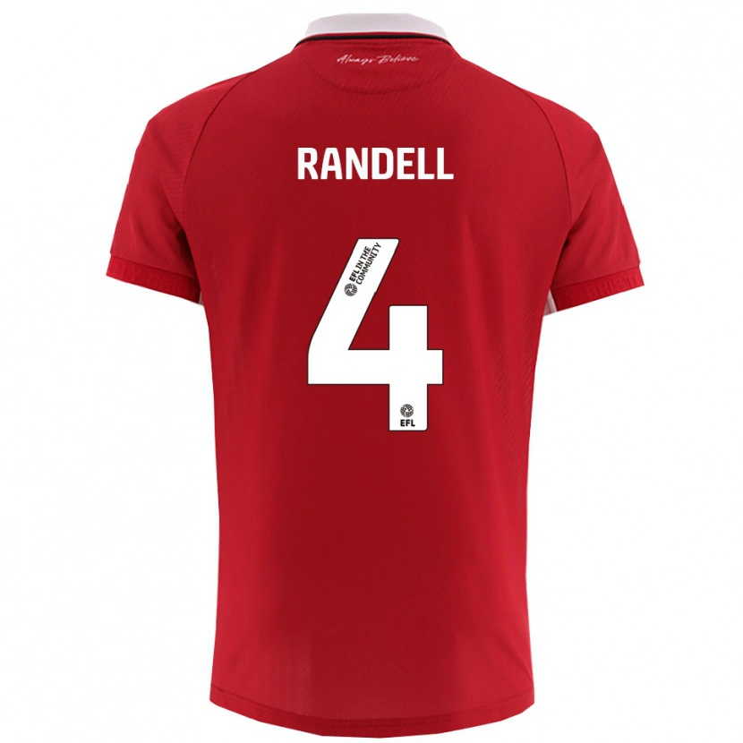 Danxen Bambino Maglia Adam Randell #4 Rosso Bianco Kit Gara Home 2025/26 Maglietta