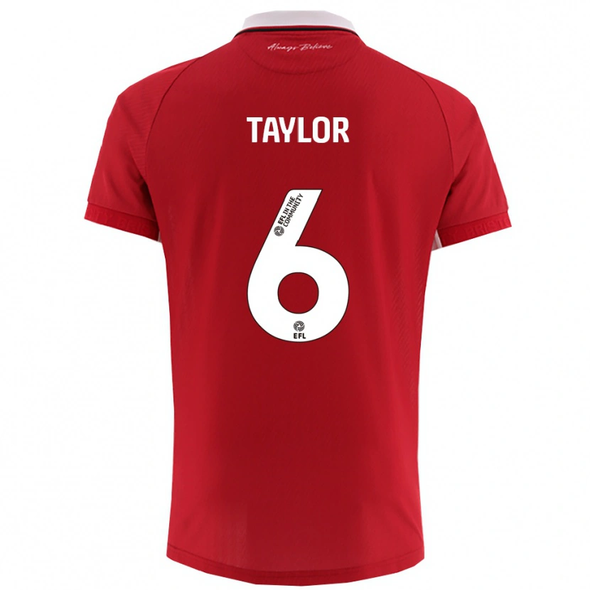 Danxen Bambino Maglia Archie Taylor #6 Rosso Bianco Kit Gara Home 2025/26 Maglietta