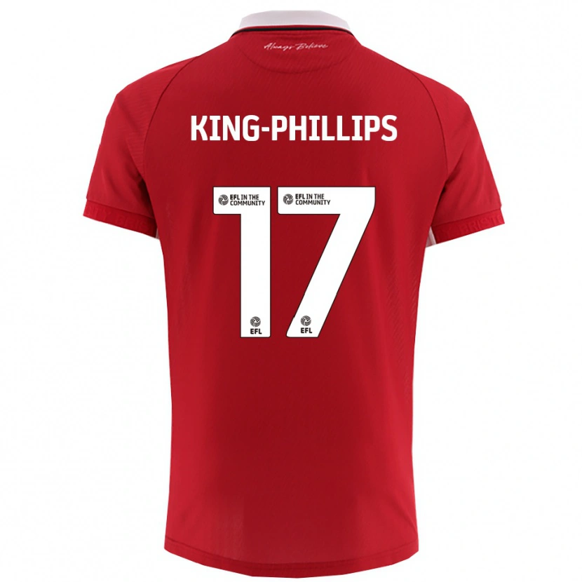 Danxen Bambino Maglia Zac King-Phillips #17 Rosso Bianco Kit Gara Home 2025/26 Maglietta