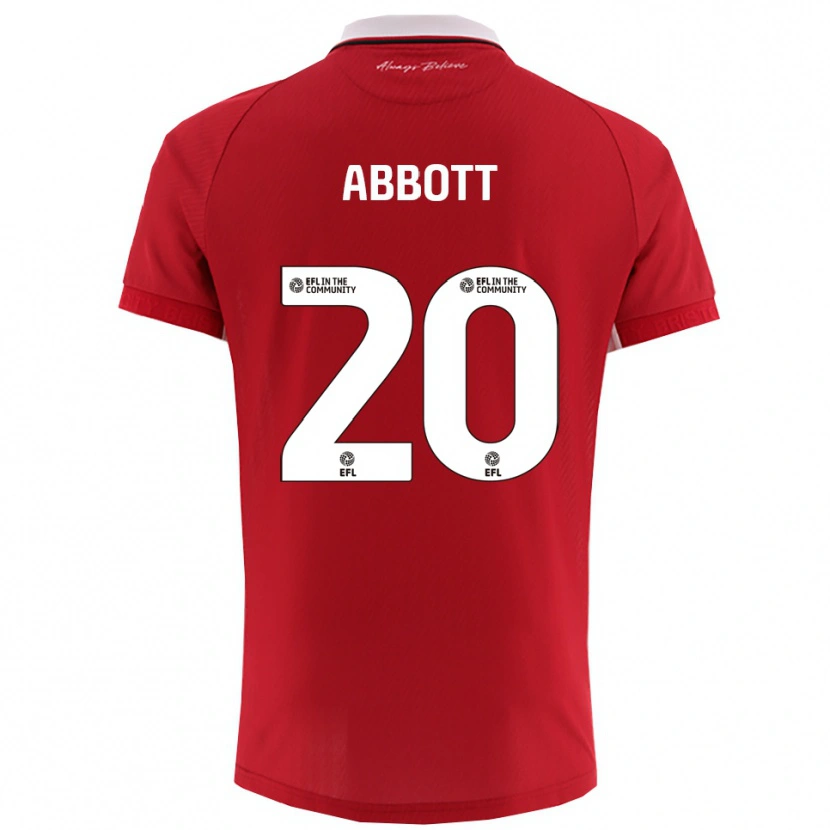 Danxen Bambino Maglia Isaac Abbott #20 Rosso Bianco Kit Gara Home 2025/26 Maglietta