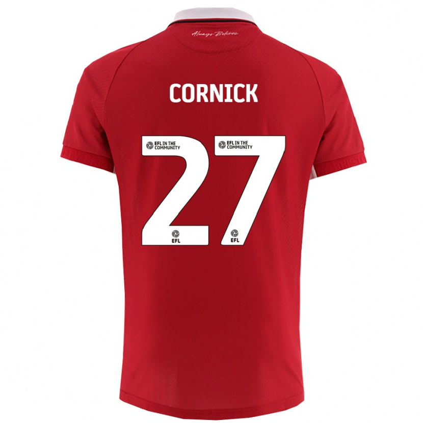 Danxen Bambino Maglia Harry Cornick #27 Rosso Bianco Kit Gara Home 2025/26 Maglietta