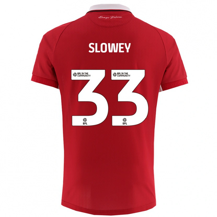 Danxen Bambino Maglia Josh Campbell-Slowey #33 Rosso Bianco Kit Gara Home 2025/26 Maglietta