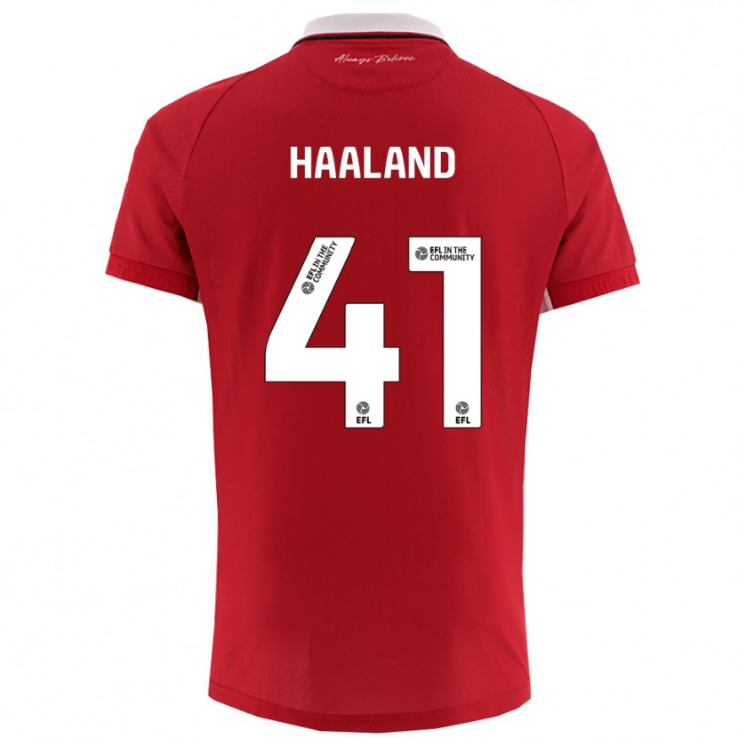 Danxen Bambino Maglia Benedicte Haaland #41 Rosso Bianco Kit Gara Home 2025/26 Maglietta