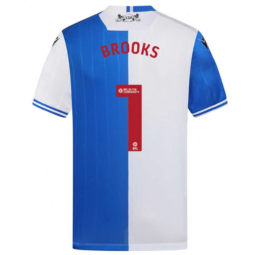 Danxen Bambino Maglia Alexandra Brooks #1 Blu Bianco Kit Gara Home 2025/26 Maglietta