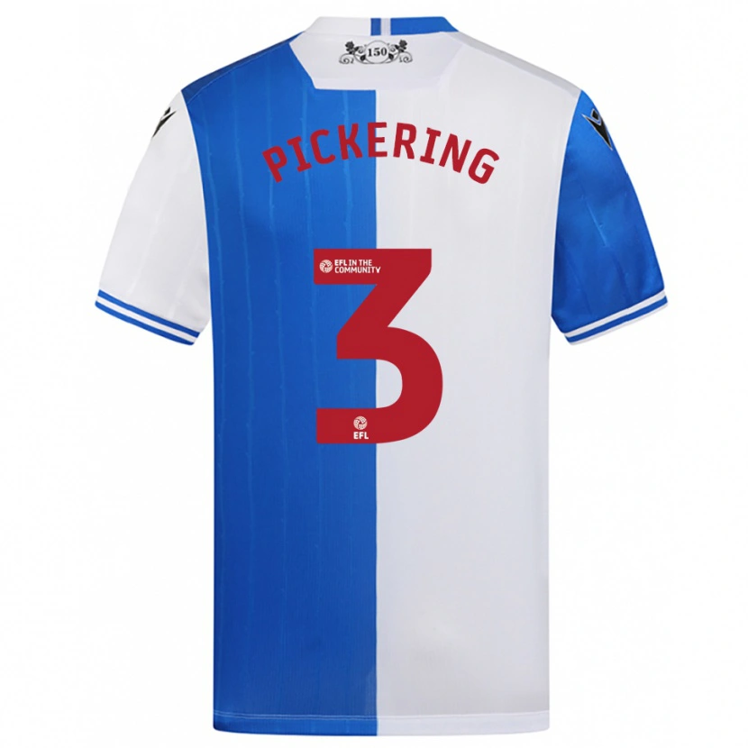 Danxen Bambino Maglia Harry Pickering #3 Blu Bianco Kit Gara Home 2025/26 Maglietta