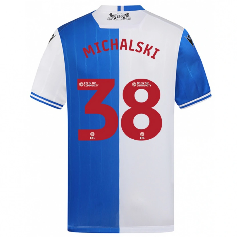 Danxen Bambino Maglia Nicholas Michalski #38 Blu Bianco Kit Gara Home 2025/26 Maglietta