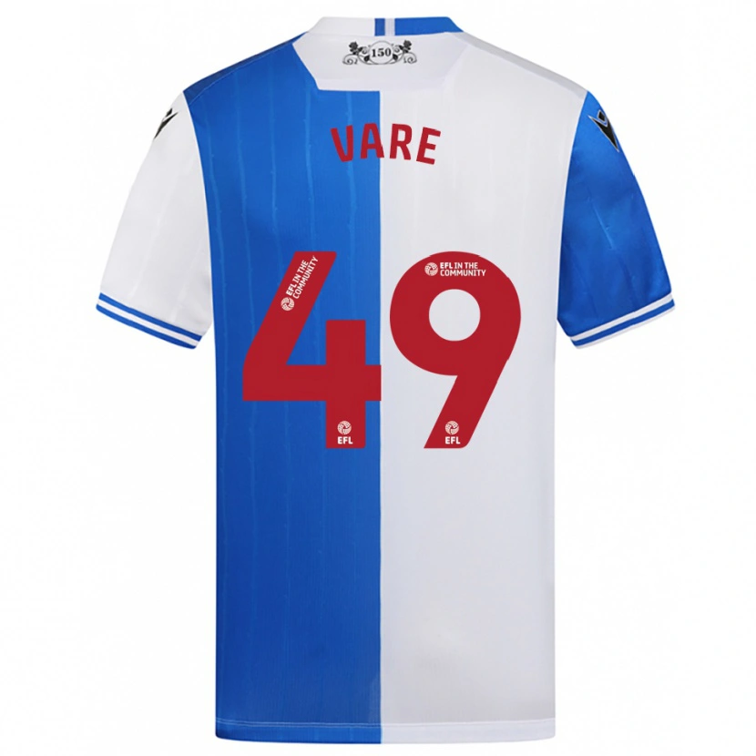 Danxen Bambino Maglia Frank Vare #49 Blu Bianco Kit Gara Home 2025/26 Maglietta