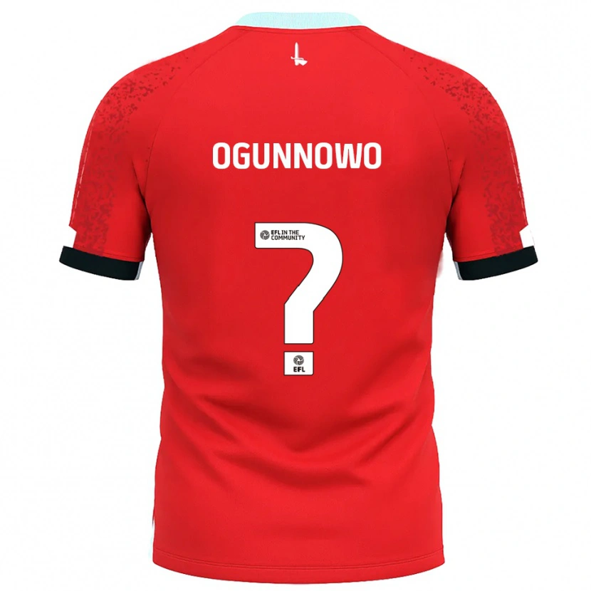 Danxen Bambino Maglia Joshua Ogunnowo #0 Rosso Bianco Kit Gara Home 2025/26 Maglietta