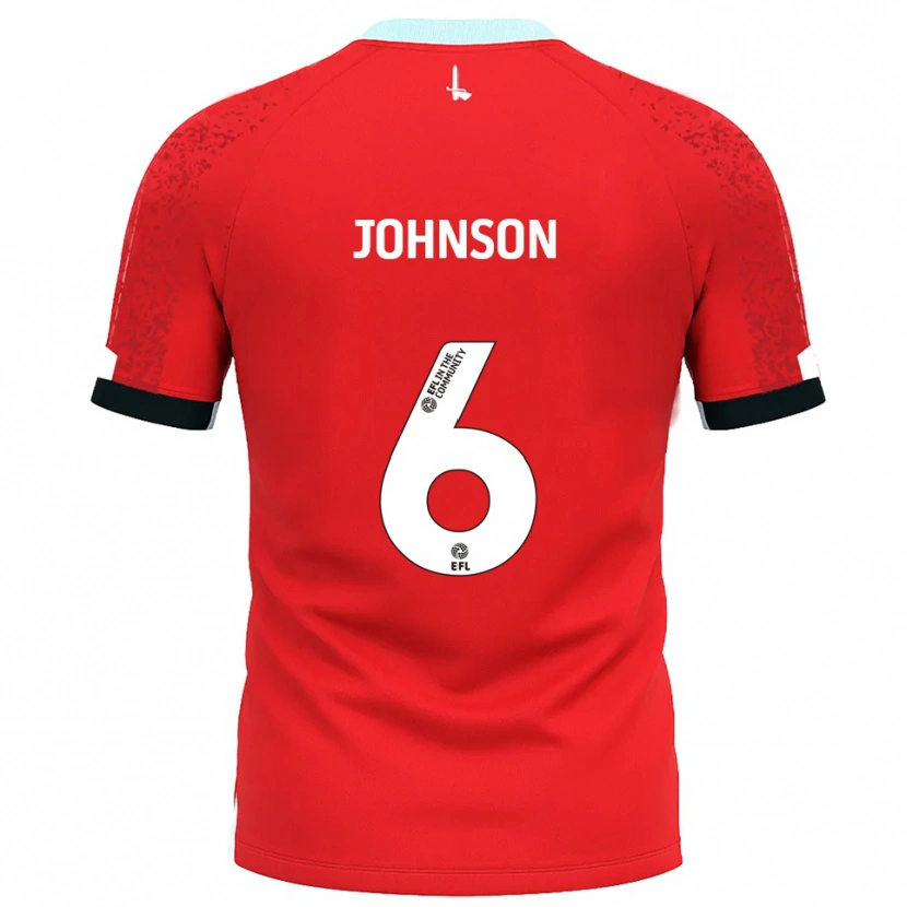 Danxen Bambino Maglia Melissa Johnson #6 Rosso Bianco Kit Gara Home 2025/26 Maglietta