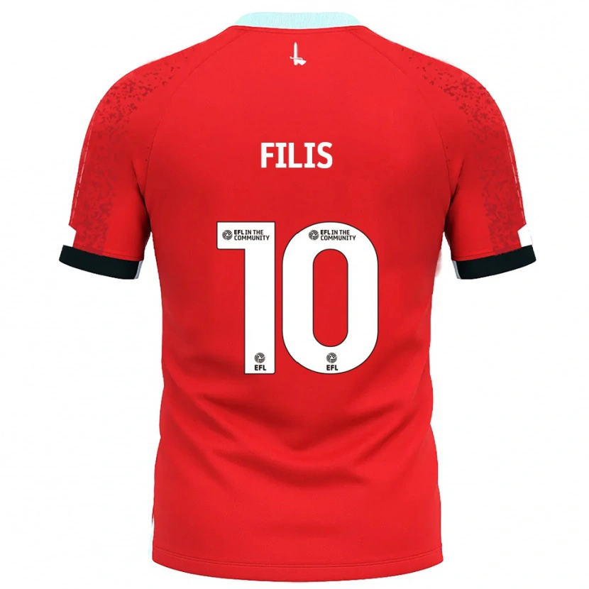 Danxen Bambino Maglia Melisa Filis #10 Rosso Bianco Kit Gara Home 2025/26 Maglietta
