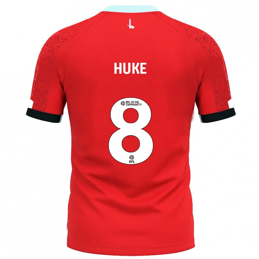 Danxen Bambino Maglia Ryan Huke #8 Rosso Bianco Kit Gara Home 2025/26 Maglietta