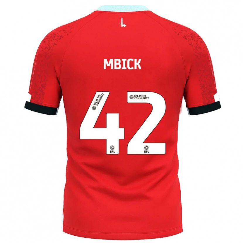 Danxen Bambino Maglia Micah Mbick #42 Rosso Bianco Kit Gara Home 2025/26 Maglietta